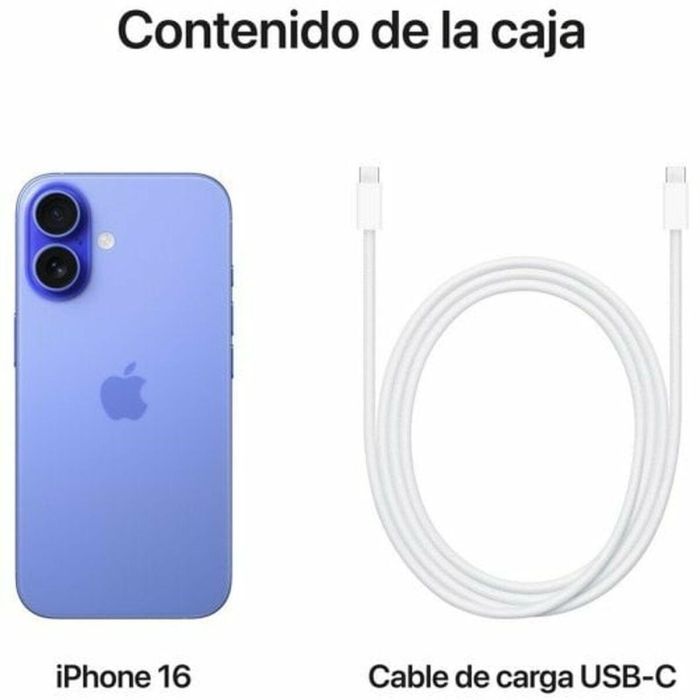 Apple iPhone 16 MYEC3QL/A 128GB 6.1" Super Retina XDR 5G con Chip A18, Cámara Dual 48MP y Dynamic Island Azul Ultramar 1 Apple iPhone 16 MYEC3QL/A 128GB 6.1" Super Retina XDR 5G con Chip A18, Cámara Dual 48MP y Dynamic Island Azul Ultramar 1