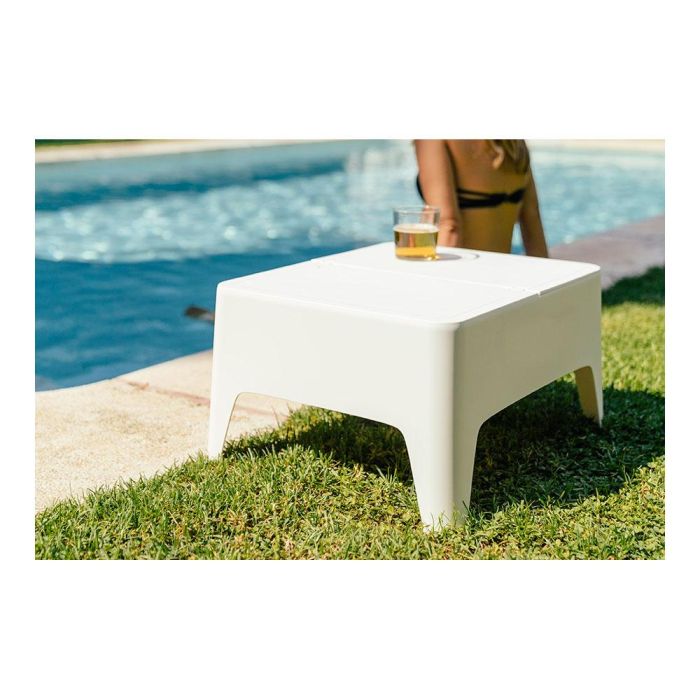 Sp Berner Mesa auxiliar Alaska blanco 58x48x30 cm para interior/exterior 2 Sp Berner Mesa auxiliar Alaska blanco 58x48x30 cm para interior/exterior 2