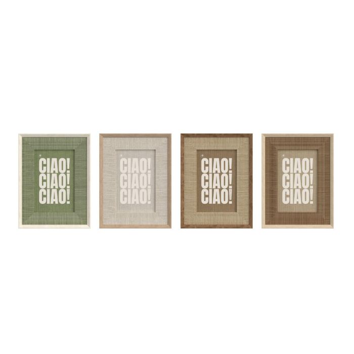DKD Home Decor Marco de Fotos 10x15 cm Urban Beige Natural de PS y Cristal 1.7 x 21 x 16 cm (12 Unidades)