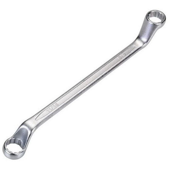 Irimo Llave Estrella Codo Doble Boca 18-19 mm Acero Resistente Ergonómica para Mecánica, Bricolaje y Espacios Reducidos