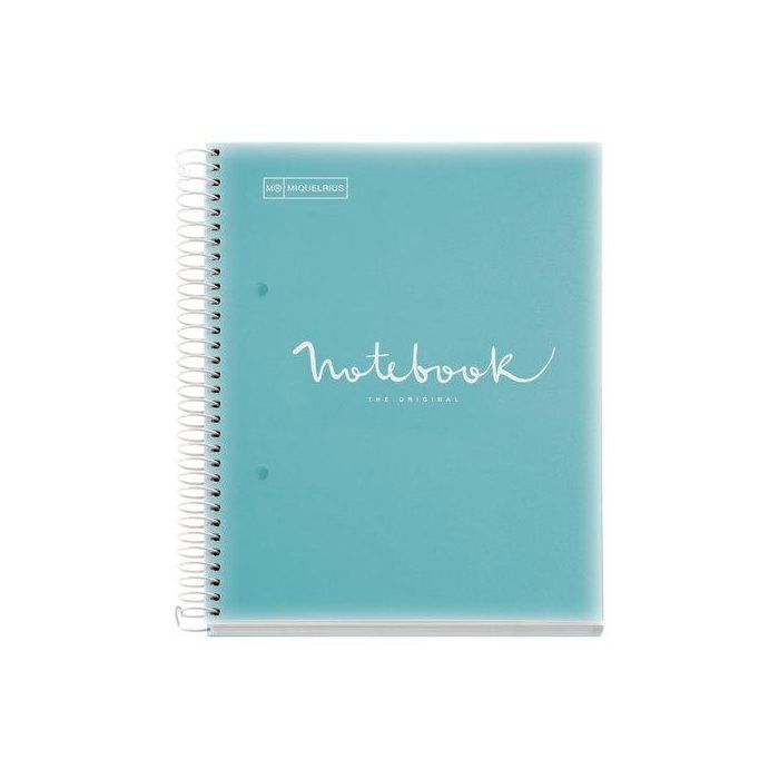 Bloc Miquelrius Emotions Notebook 5 Micro.Tapa Pp A5 120H 90G Cuadric.5X5 Azul Cielo (Set de 5)