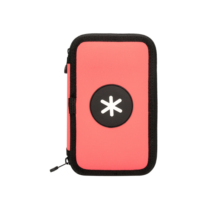 Antartik Plumier Escolar Doble Cremallera Coral 28 Piezas 200x125x45 mm 1