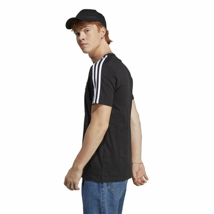 Camiseta de Manga Corta Hombre Adidas Essentials Single 3 Bandas Negro 7 Camiseta de Manga Corta Hombre Adidas Essentials Single 3 Bandas Negro 7