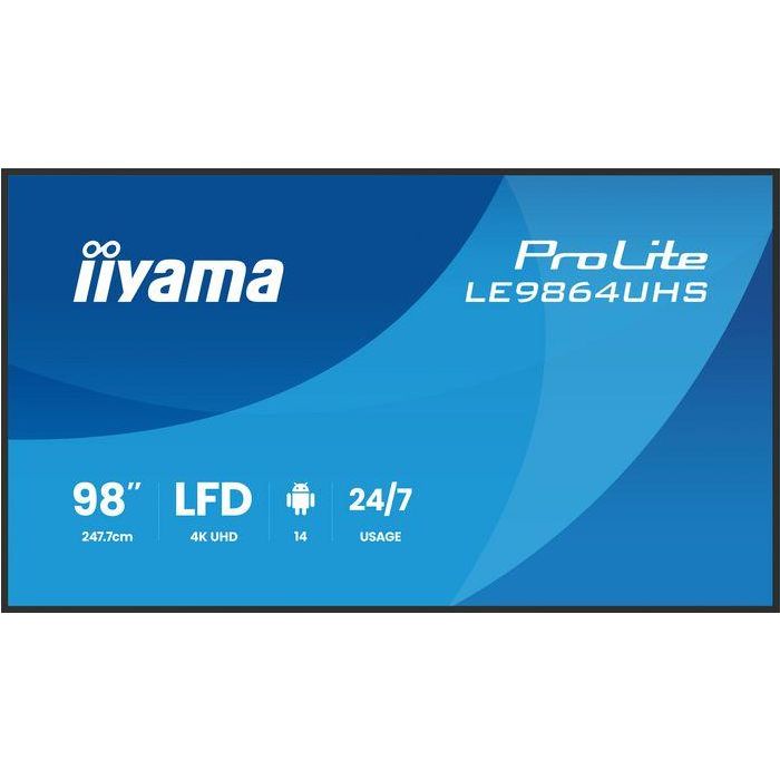 iiyama 98" 3840x2160, UHD VA DLED panel, Haze 25% 500cd/m², Landscape iiyama 98" 3840x2160, UHD VA DLED panel, Haze 25% 500cd/m², Landscape