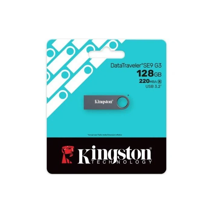 Kingston DataTraveler SE9 G3 Pendrive 128GB USB 3.2 Gen 1, Velocidad 220MB/s, Carcasa Metálica