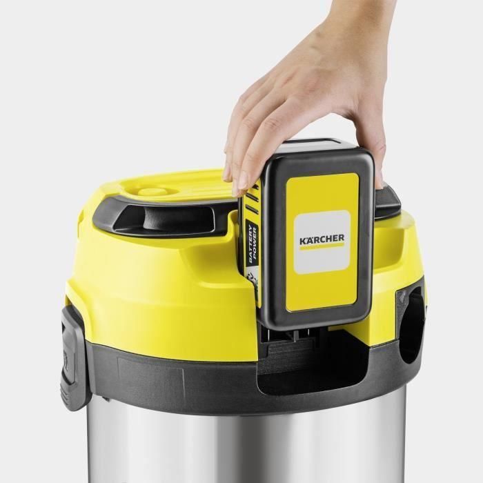 Aspirador de agua y polvo inalámbrico KARCHER WD 3-18 S V-17/20 - Acero - 17 l - Amarillo 1 Aspirador de agua y polvo inalámbrico KARCHER WD 3-18 S V-17/20 - Acero - 17 l - Amarillo 1
