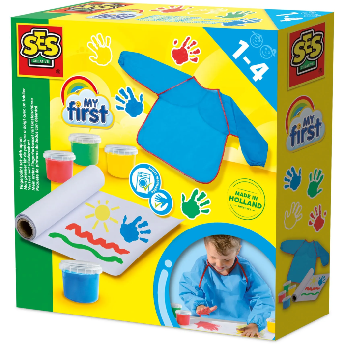Ses Creative SES8710341144494 Mi primer kit para pintar con los dedos con delantal 0 Ses Creative SES8710341144494 Mi primer kit para pintar con los dedos con delantal 0