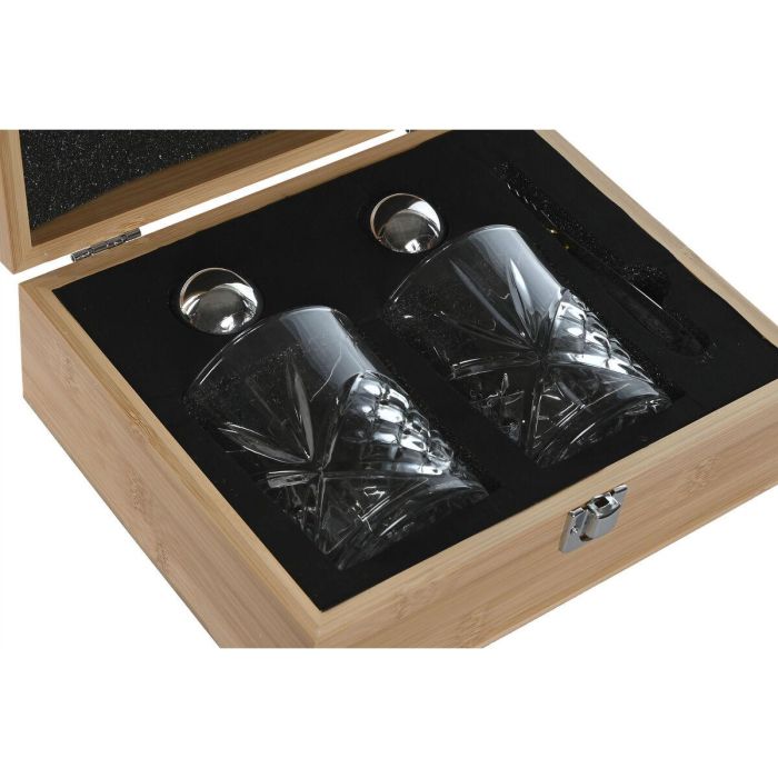 Set de Whisky Home ESPRIT Natural Bambú Cristal 4 Set de Whisky Home ESPRIT Natural Bambú Cristal 4