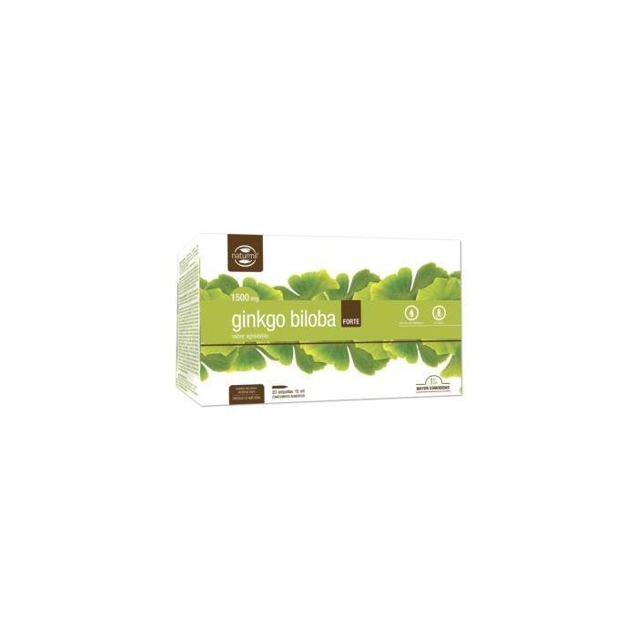 DIETMED Ginkgo Biloba Forte 1500mg, Antioxidante para Memoria y Circulación, 20 Ampollas Líquidas Bebibles