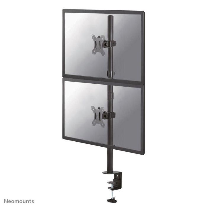 Neomounts Full Motion Dual Desk Mount (Clamp & Grommet) For Two 10-32" Monitor Screens - Black Neomounts Full Motion Dual Desk Mount (Clamp & Grommet) For Two 10-32" Monitor Screens - Black