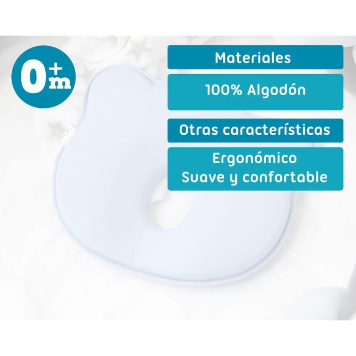 KioKids Almohada Ergonómica Anti-Plagiocefalia para Bebés Recién Nacidos, con Cavidad Central y Tejido Algodón 100% Azul 5 KioKids Almohada Ergonómica Anti-Plagiocefalia para Bebés Recién Nacidos, con Cavidad Central y Tejido Algodón 100% Azul 5