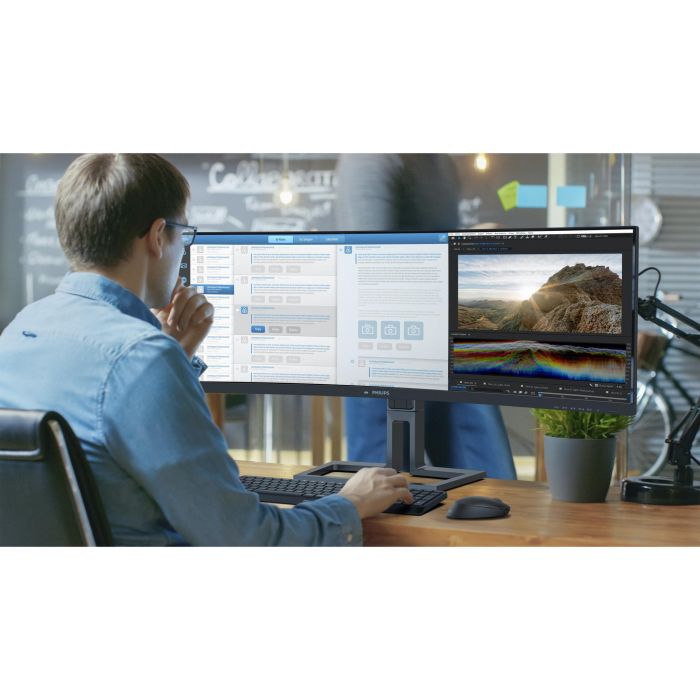 Philips 45B1U6900C Monitor Profesional Curvo SuperWide 44.5" Dual QHD (5120x1440) USB-C 100W KVM HDR400 Altavoces Negro 3