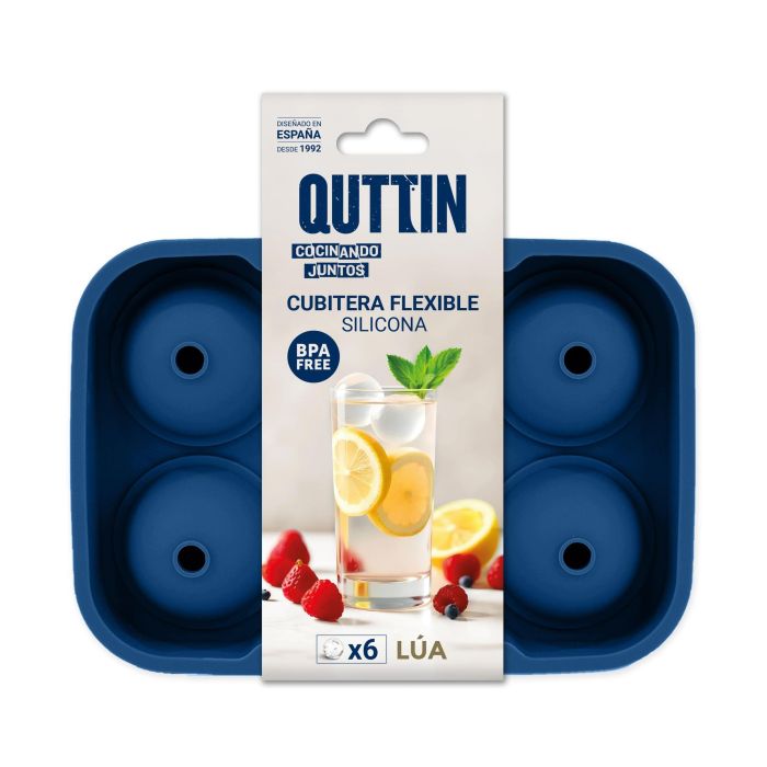 Inde Cubitera Flexible de Silicona Roja para 6 Cubitos de Hielo, 18 x 12.5 x 4.75 cm (24 Unidades)