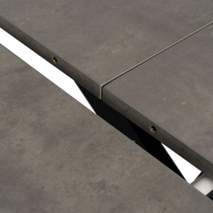 Mesa Extensible Gris-Negro Dm-Metal 120 X 120 X 76 cm