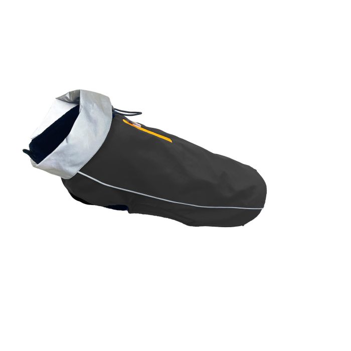 Dog Gone Smart Chubasquero para Perro Acacia Negro 45 cm con Cuello Retrorreflectante Meteor y Tecnología Repelz-It Anti-Manchas