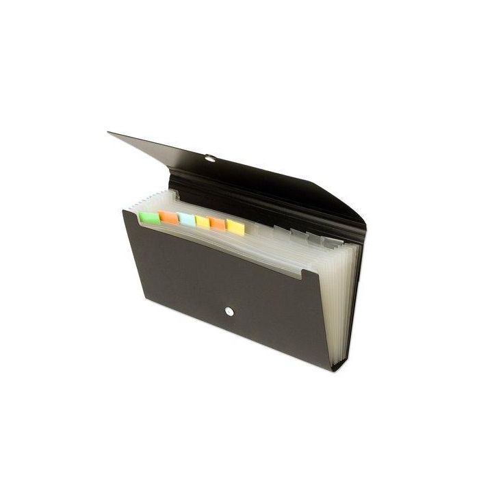 Office Box Clasificador Chequera 12 Divisiones 120x260 Lomo 30mm Negro