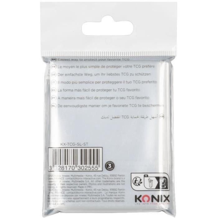 Fundas para cartas - KONIX - Fundas estándar - 100 bolsillos - Compatible con Magic The Gathering y Pokémon - Transparente 1