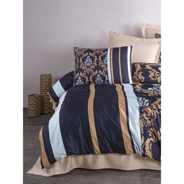 Juego de Cama ASI8684282835097 - 1 Funda Nórdica 220x240 cm + 2 Fundas Almohada 60x60 cm - 100% Poliéster Microsatín Azul 1