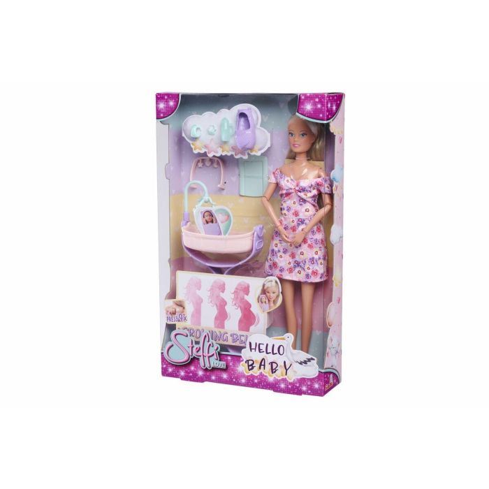 Smoby - Steffi Love - Futura Mamá - Muñeca maniquí embarazada (29cm) - Accesorios bebé - Botón para agrandar su barriga 6