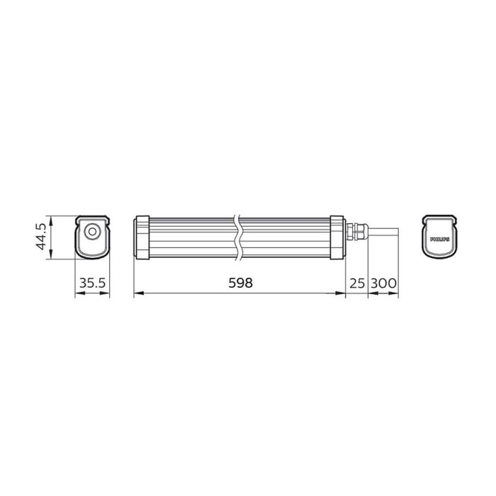 Regleta estanca 17w 1700lm 4000k 60cm 911401865684 philips 2