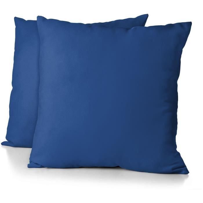 Juego de 2 fundas de almohada - HOME LINGE PASSION - 63 x 63 cm - Azul Juego de 2 fundas de almohada - HOME LINGE PASSION - 63 x 63 cm - Azul