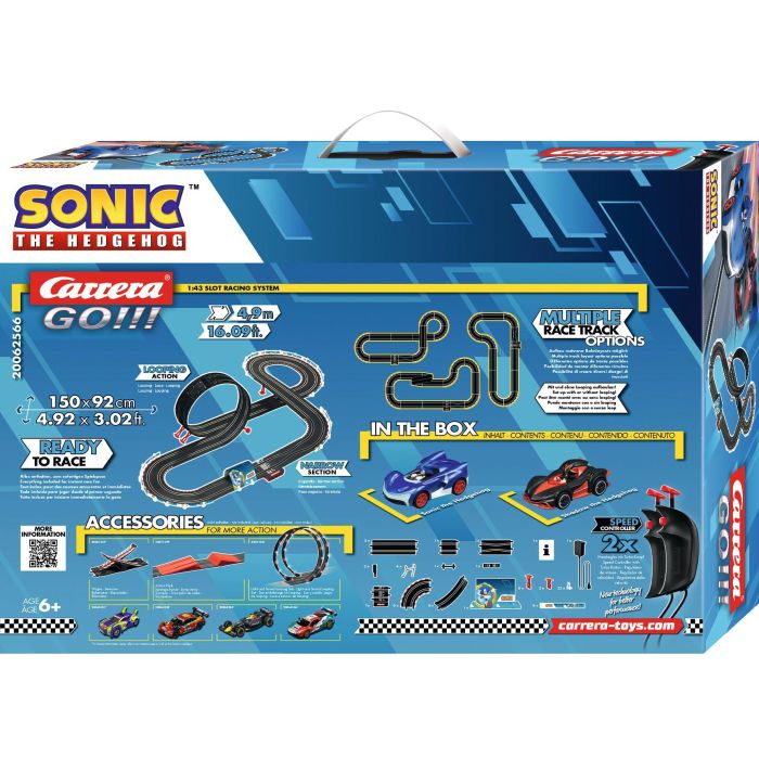 Carrera Pista Sonic The Hedgehog con Sonic y Shadow, 4.9 metros, incluye 2 coches y mandos, para 2 jugadores 1 Carrera Pista Sonic The Hedgehog con Sonic y Shadow, 4.9 metros, incluye 2 coches y mandos, para 2 jugadores 1