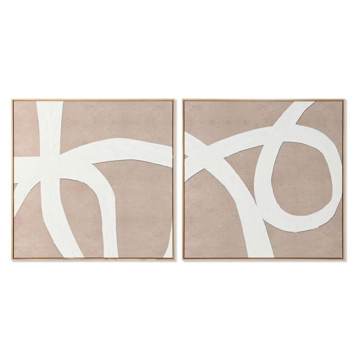 Cuadro Item Home DKD Home Decor Beige Blanco 4.3 x 103 x 103 cm (2 Unidades) Cuadro Item Home DKD Home Decor Beige Blanco 4.3 x 103 x 103 cm (2 Unidades)