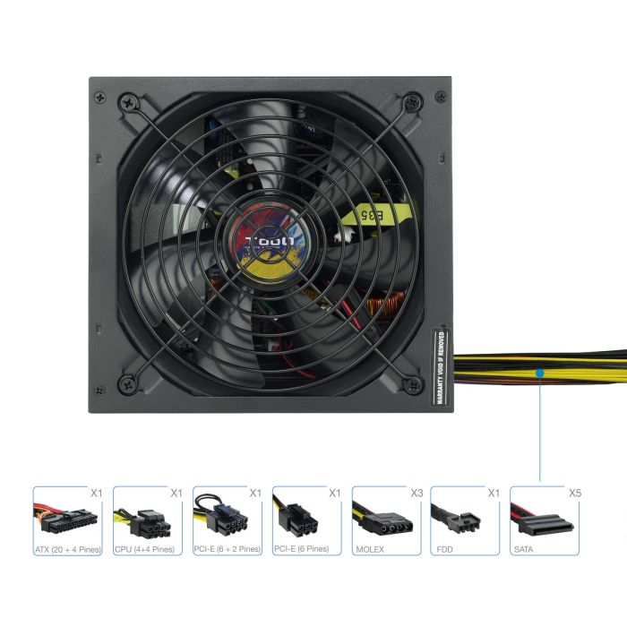 TooQ TQAPOLO-650SP Fuente de Alimentación ATX 650W con PFC Activo, Ventilador silencioso 140mm, Crossfire SLI 2 TooQ TQAPOLO-650SP Fuente de Alimentación ATX 650W con PFC Activo, Ventilador silencioso 140mm, Crossfire SLI 2