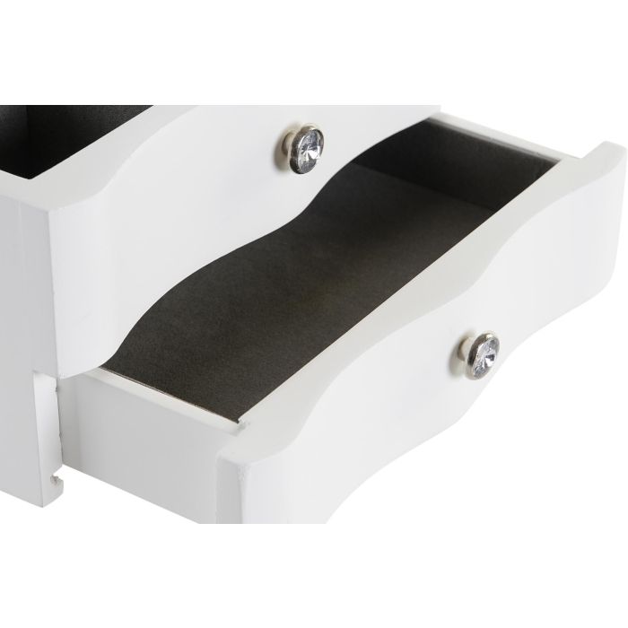 DKD Home Decor Joyero Romántico Blanco y Gris de Mdf y Terciopelo con Espejo y 1 Cajón 20x14x12 cm Pack de 2 Unidades 3 DKD Home Decor Joyero Romántico Blanco y Gris de Mdf y Terciopelo con Espejo y 1 Cajón 20x14x12 cm Pack de 2 Unidades 3