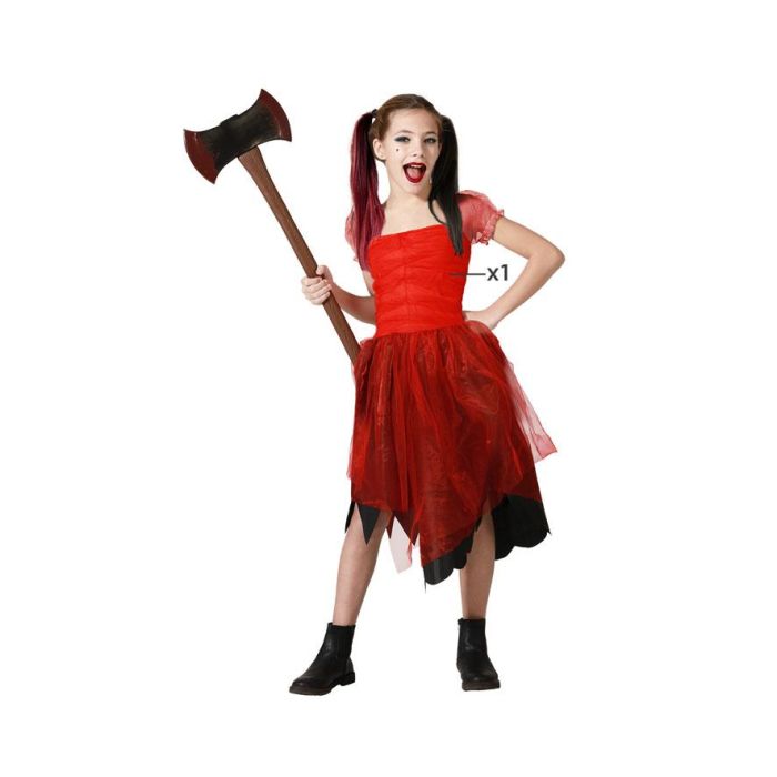 Disfraz Arlequín Vestido Rojo Niña Infantil Halloween 10-12 Años Disfraz Arlequín Vestido Rojo Niña Infantil Halloween 10-12 Años