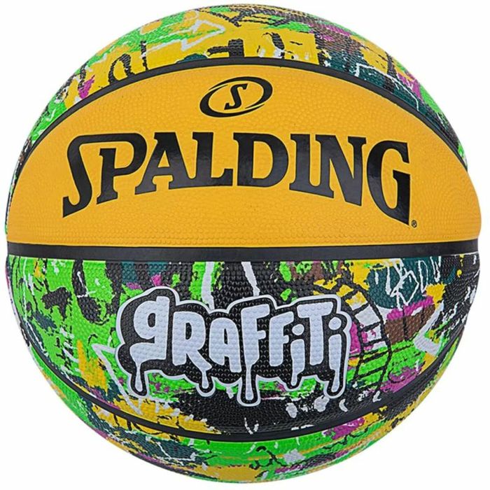 Balón de Baloncesto Spalding Graffiti Amarillo Caucho (Talla 7)