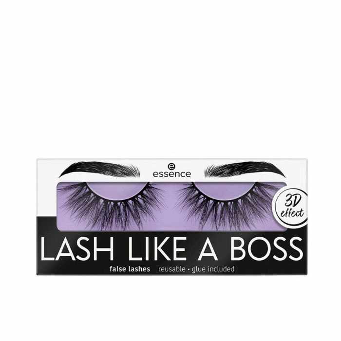 Essence LASH LIKE A BOSS #02 Pestañas Artificiales 3D Volumen Espectacular Reutilizables con Pegamento, Veganas y Cruelty Free 1 ud