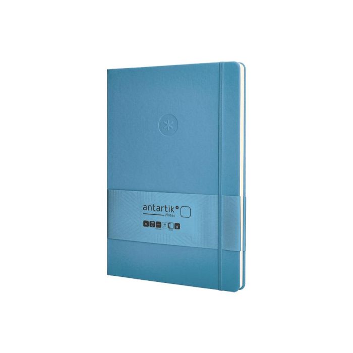 Cuaderno Con Gomilla Antartik Notes Tapa Dura A4 Hojas Lisas Azul Claro 100 Hojas 80 gr Fsc 3