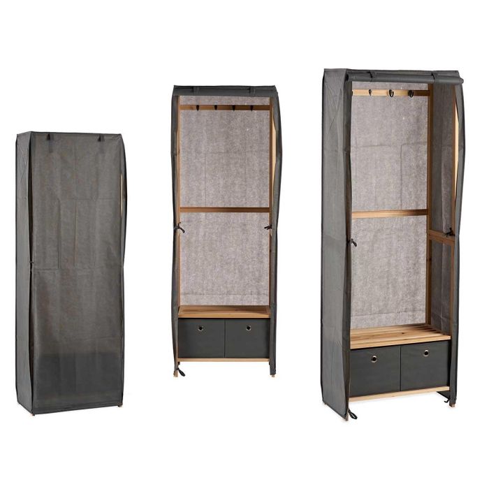 Perchero Kipit Gris con 2 Cajones, Madera y Tela, 31.5x58x168 cm (3 Unidades) Perchero Kipit Gris con 2 Cajones, Madera y Tela, 31.5x58x168 cm (3 Unidades)