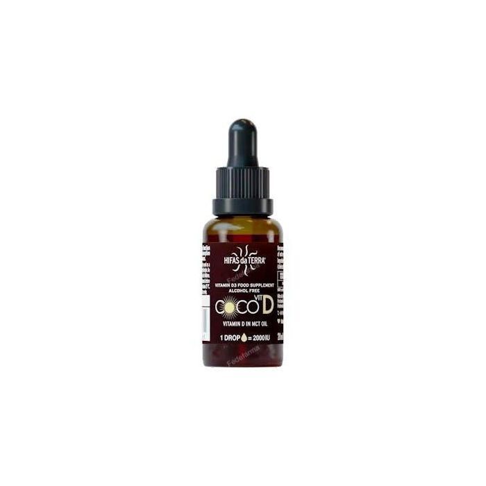HIFAS DA TERRA Vitamina D3 Líquida Coco Vit D 20Ml 50 mcg 2.000 UI Aceite MCT