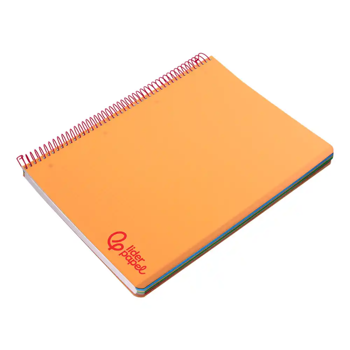 Liderpapel Cuaderno espiral A4 Micro Wonder tapa plástico 120 hojas 90gr cuadro 5mm banda 4 taladros color naranja 4