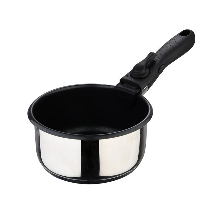 Bergner BG-32293-MM Set 3 Cazos Click & Cook Acero Inoxidable Ø16x8cm, Ø18x9cm, Ø20x10cm + Mango Multiusos Desmontable Inducción 1