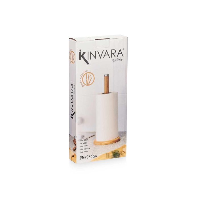 Portarrollo Acero Bambu Kinvara 14X32CM (12 Unidades) 2 Portarrollo Acero Bambu Kinvara 14X32CM (12 Unidades) 2