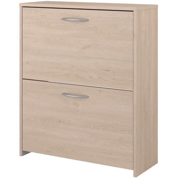 Zapatero con 2 puertas - EASY LIFE - Roble - 66,5 x 78,5 x 25,1 - PARISOT 3