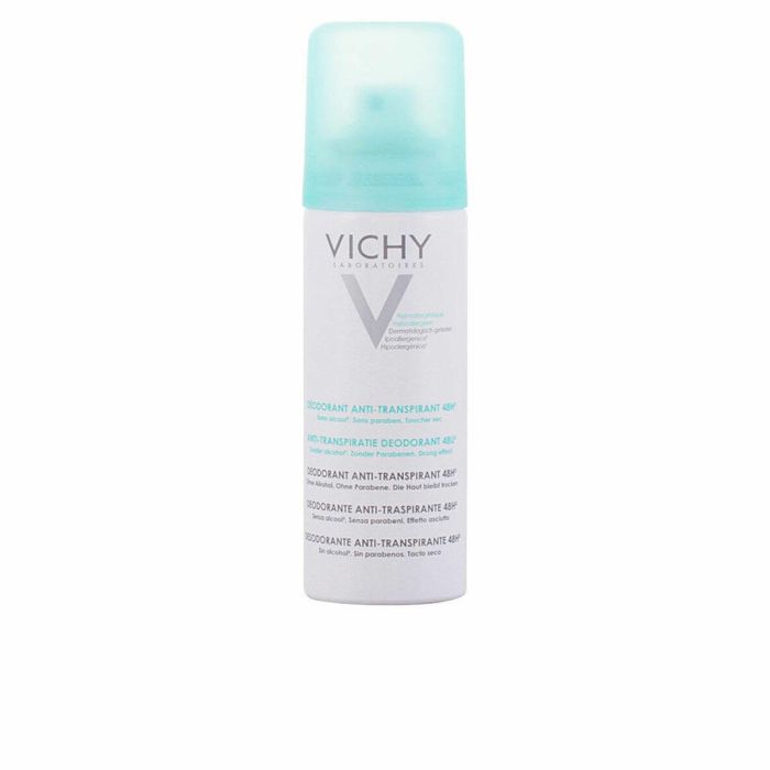 Vichy Desodorante Antitranspirante 24h sin Alcohol ni Parabenos, Hipoalergénico, Piel Sensible, Anti-Manchas Ropa, Spray 125 ml