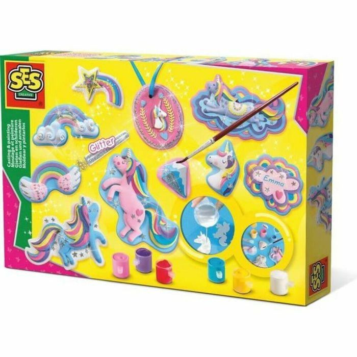 SES CREATIVE Moldura y pintura Unicornios. Completo kit de manualidades para niños y niñas de 5+ años. Moldea y pinta tus propias figuras de unicornios.