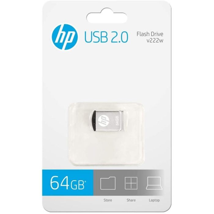 Memoria USB HP HPFD222W-64 Plateado Metal 64 GB Memoria USB HP HPFD222W-64 Plateado Metal 64 GB