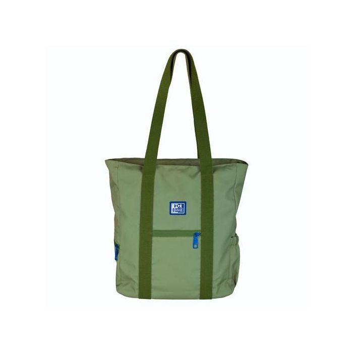 Oxford B-Trendy Oxfbag Rpet Tote Bag Verde Safari con bolsillos para Smartphone, PC y Tablet, 10 compartimentos Oxford B-Trendy Oxfbag Rpet Tote Bag Verde Safari con bolsillos para Smartphone, PC y Tablet, 10 compartimentos