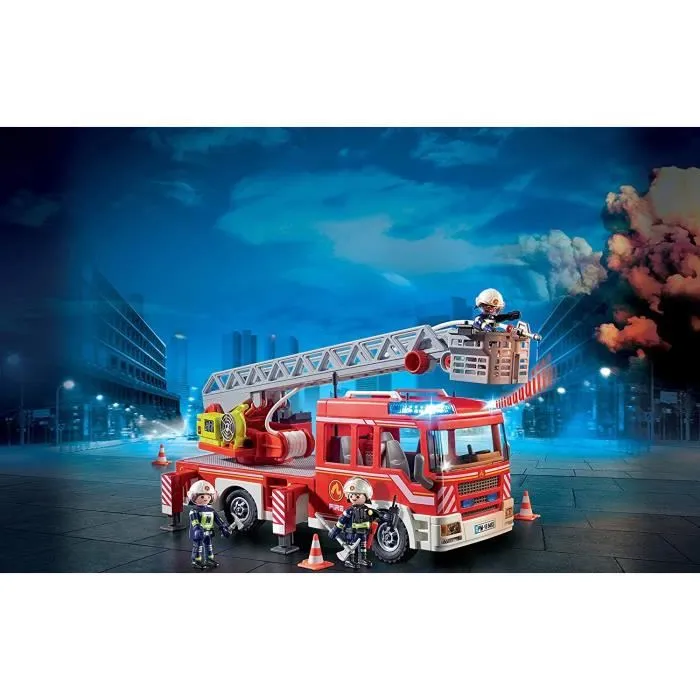 Playmobil Camión de Bomberos con Escalera Extensible 9463 Compatible con Módulo RC, Luces y Sonidos 1