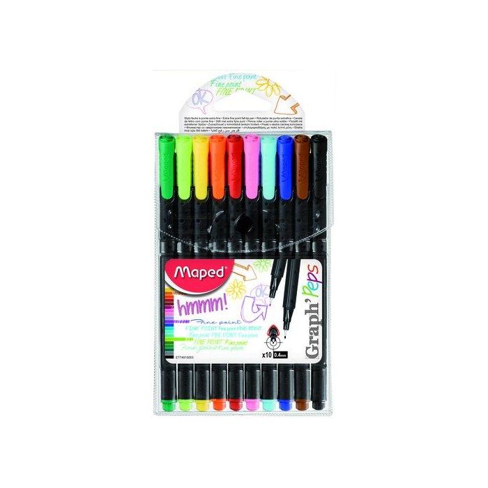 Rotulador Fibra Maped Graph Peps Estuche De 10