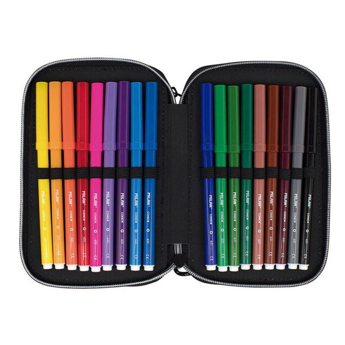 Milan Plumier 2 Pisos C-Contenido Sunset Negro-Rosa 1 Milan Plumier 2 Pisos C-Contenido Sunset Negro-Rosa 1