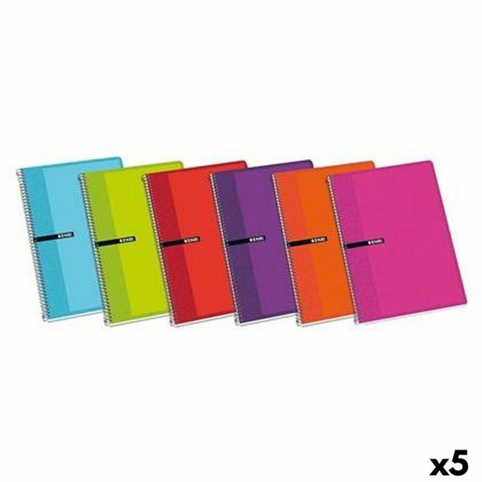 Cuaderno ENRI Multicolor Din A4 80 Hojas (5 Unidades)