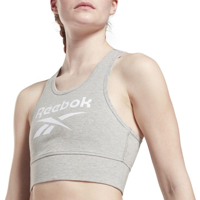 Top Deportivo de Mujer Reebok BRALET GR9393 Gris Top Deportivo de Mujer Reebok BRALET GR9393 Gris