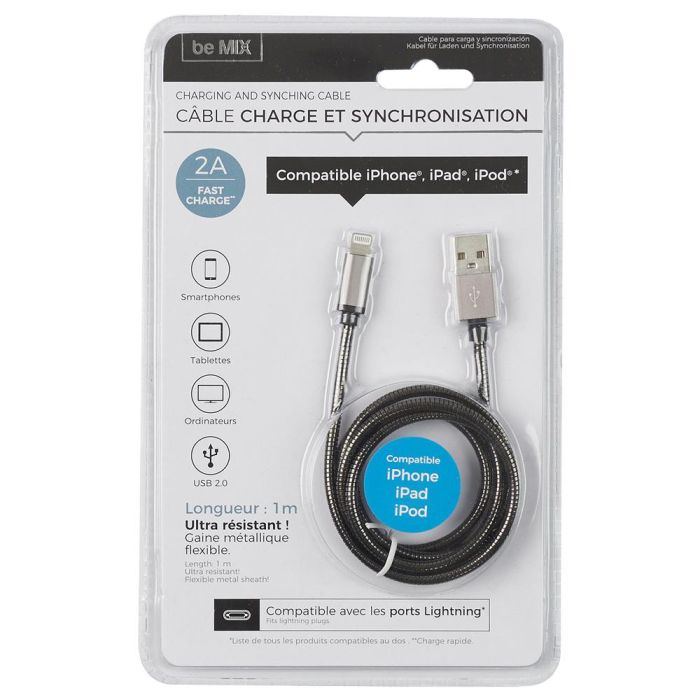 Cable Usb Iphone Metal Be Mix 1