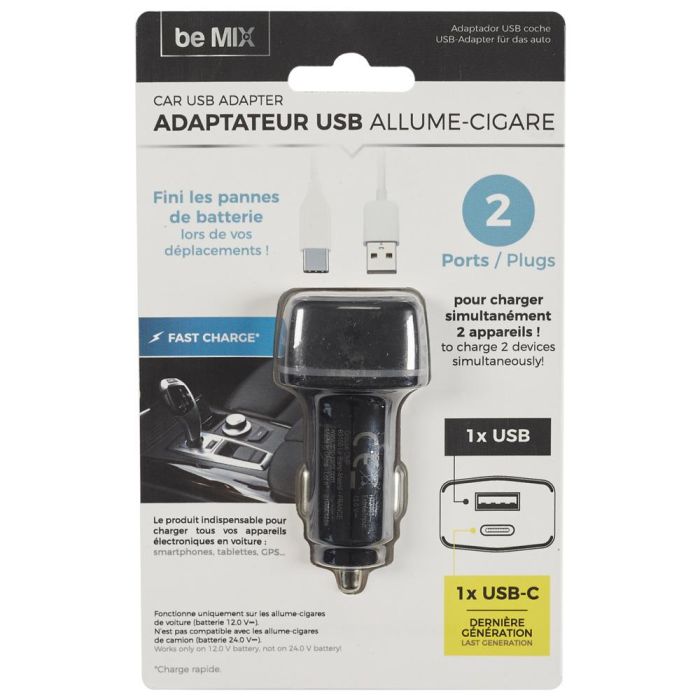 Cargador Usb/ Tipo C Coche Be Mix